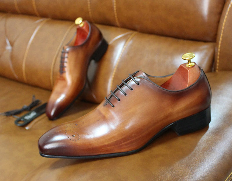 Brown / 6 Men's Timeless Handcrafted Wedding Oxfords - skyjackerz