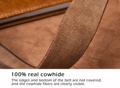 Light Brown / 105 Men's Handmade Casual Cowhide Leather Belt - skyjackerz