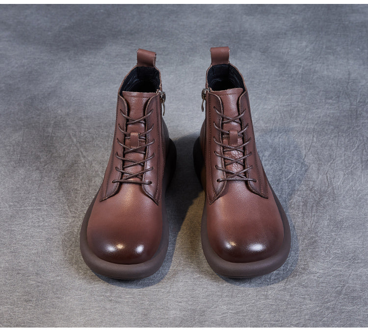 Women's Handmade Retro Leather Boots - skyjackerz