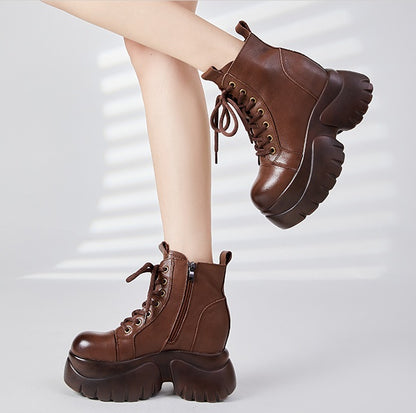 Women's Real Cow Leather Retro Boots - skyjackerz
