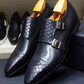 Black / 6 Men's Leather Designer Scales Shoes - skyjackerz