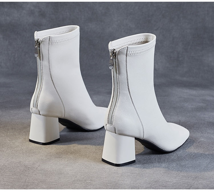 Sheepskin Leather Mid-Calf Boots - skyjackerz