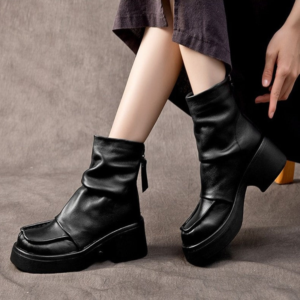 Women's Back Zipper High-Heel Boots - skyjackerz