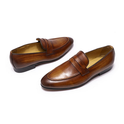 Brown / 6 Men's Leather Casual Dress Shoes - skyjackerz