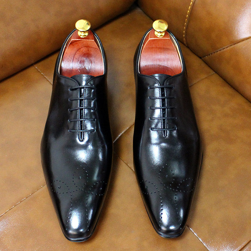 Black / 6 Men's Timeless Handcrafted Wedding Oxfords - skyjackerz