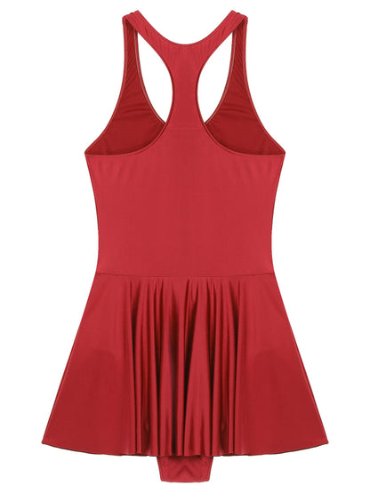Women Leather Leotard Party Dress - skyjackerz