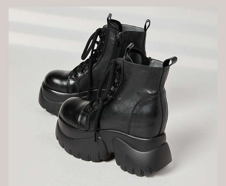 Women's Real Cow Leather Retro Boots - skyjackerz