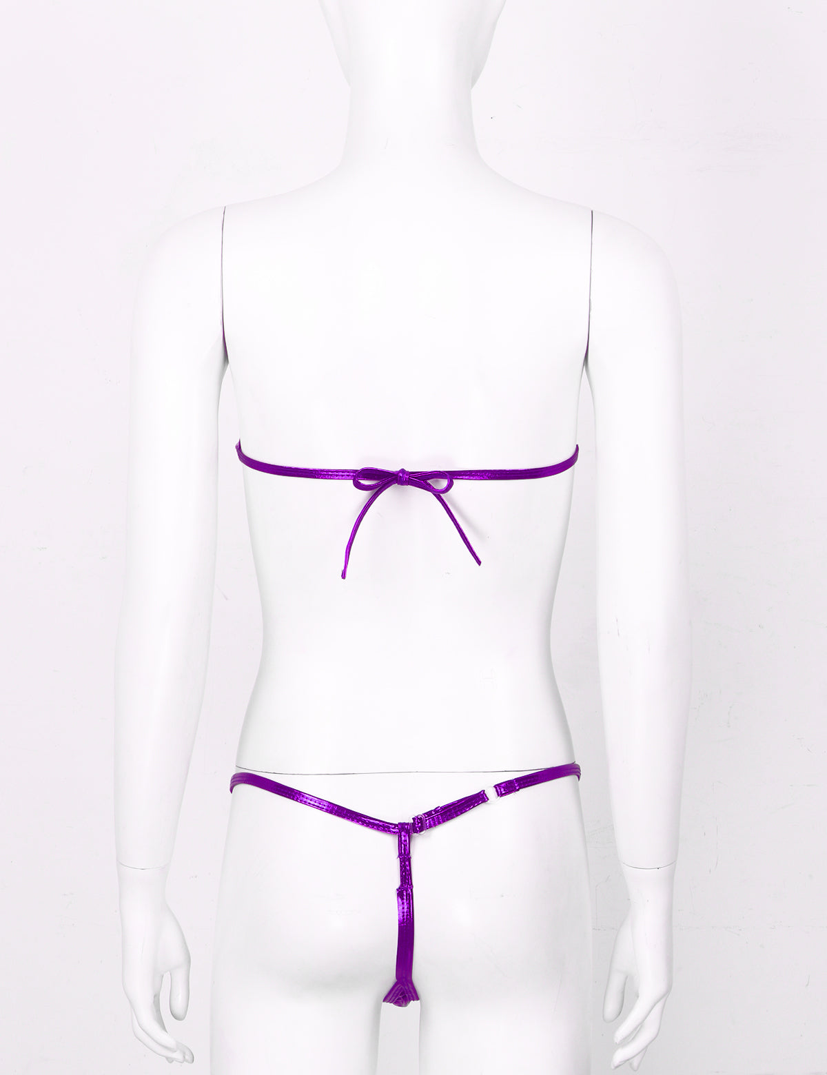 Women's Shiny Leather Bikini Set - skyjackerz