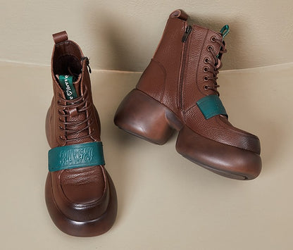 Women's Chunky High Heel Ankle Boots - skyjackerz