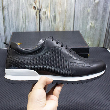 Men's Leather Lace-Up Sneakers - skyjackerz