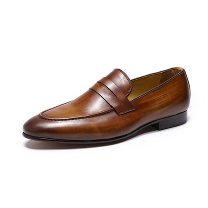 Brown / 6 Men's Leather Casual Dress Shoes - skyjackerz