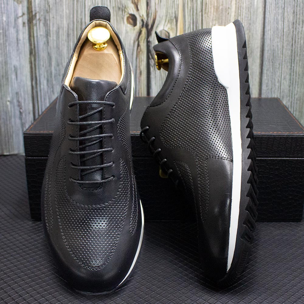 Men's Leather Lace-Up Sneakers - skyjackerz