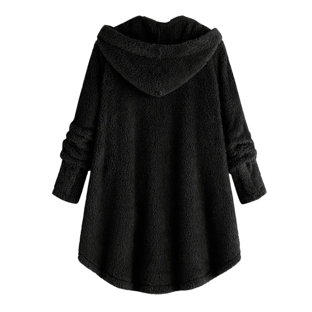 Black hooded teddy online bear coat