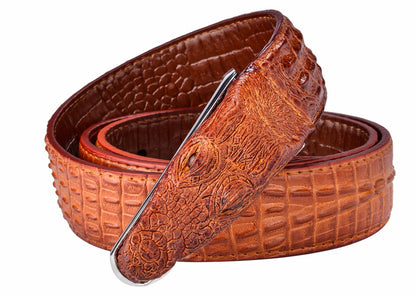Men's Stylish Crocodile Leather Belt - skyjackerz