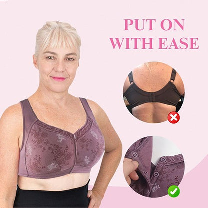 Beige / L Cotton Front Closure Bra - skyjackerz