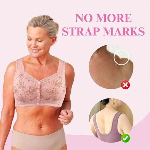 Beige / L Cotton Front Closure Bra - skyjackerz