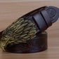 Style 1 - Coffee / 100 cm Eagle Designer Vintage Leather Belt For Men - skyjackerz