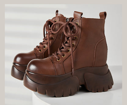 Women's Real Cow Leather Retro Boots - skyjackerz