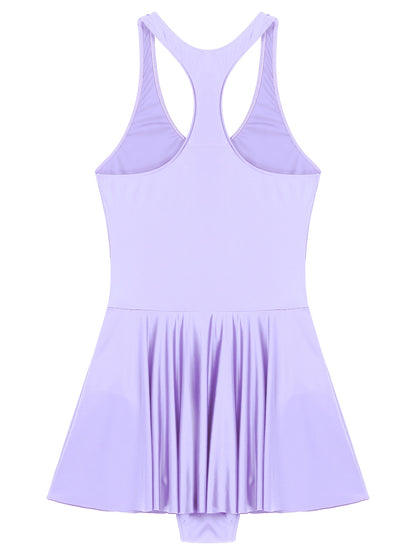 Women Leather Leotard Party Dress - skyjackerz