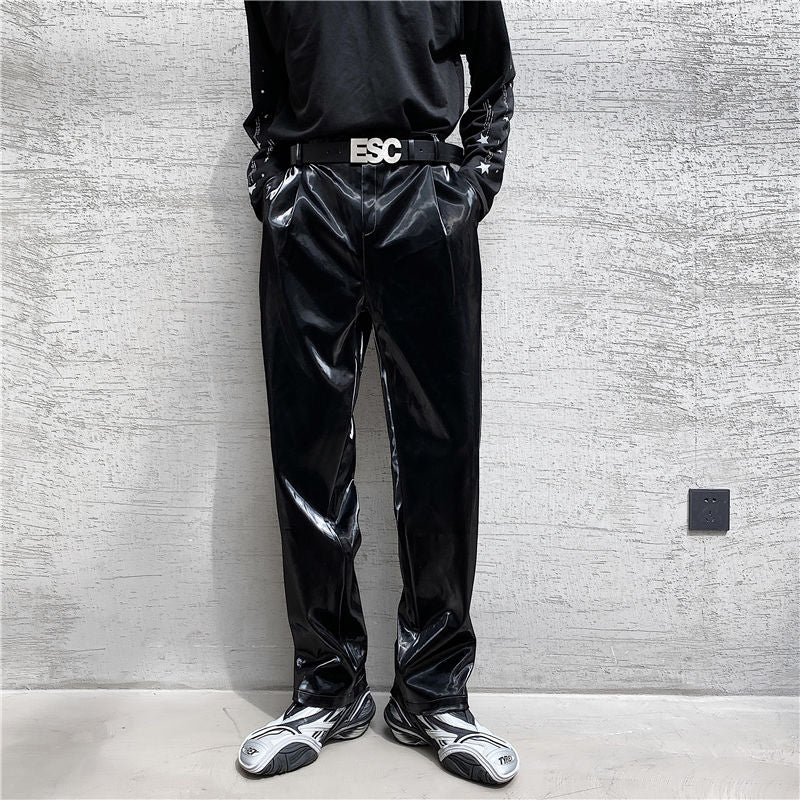 Men's Casual Streetwear Leather Pants - skyjackerz