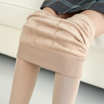 Skin Color / One-Size Women's Velvet Winter Pantyhose - skyjackerz