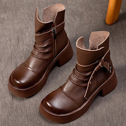 Retro Chunky Platform Mid-Calf Boots - skyjackerz