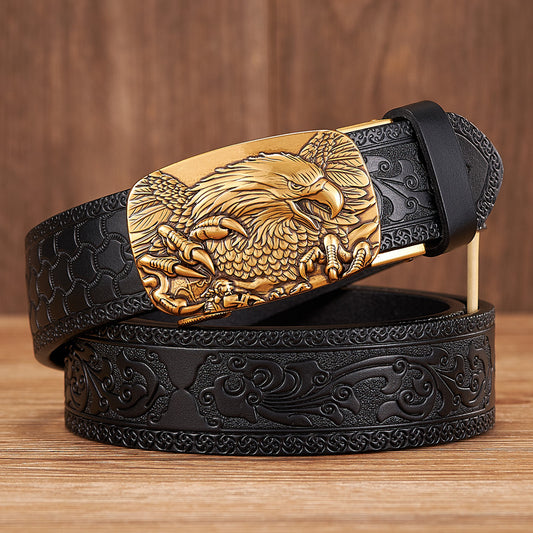 Eagle Alloy Automatic Leather Belt For Men - skyjackerz