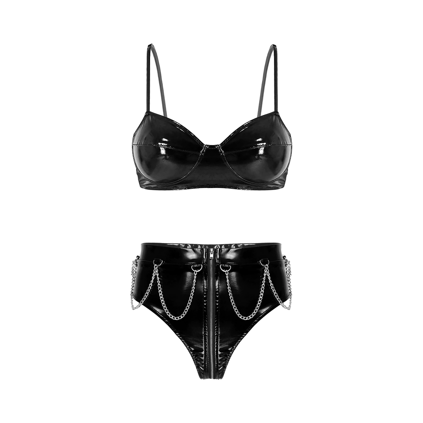 Black / S Women's Sensual Leather Clubwear - skyjackerz