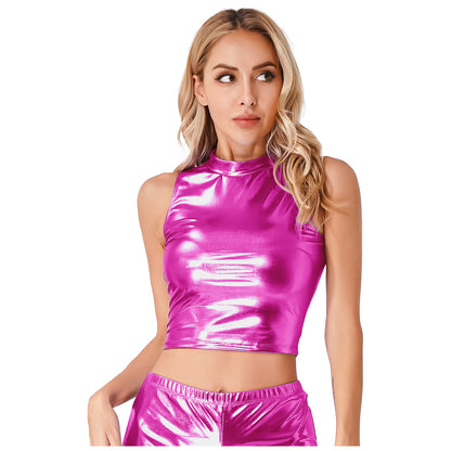 Rose / S Women Sexy Sleeveless Crop Top - skyjackerz