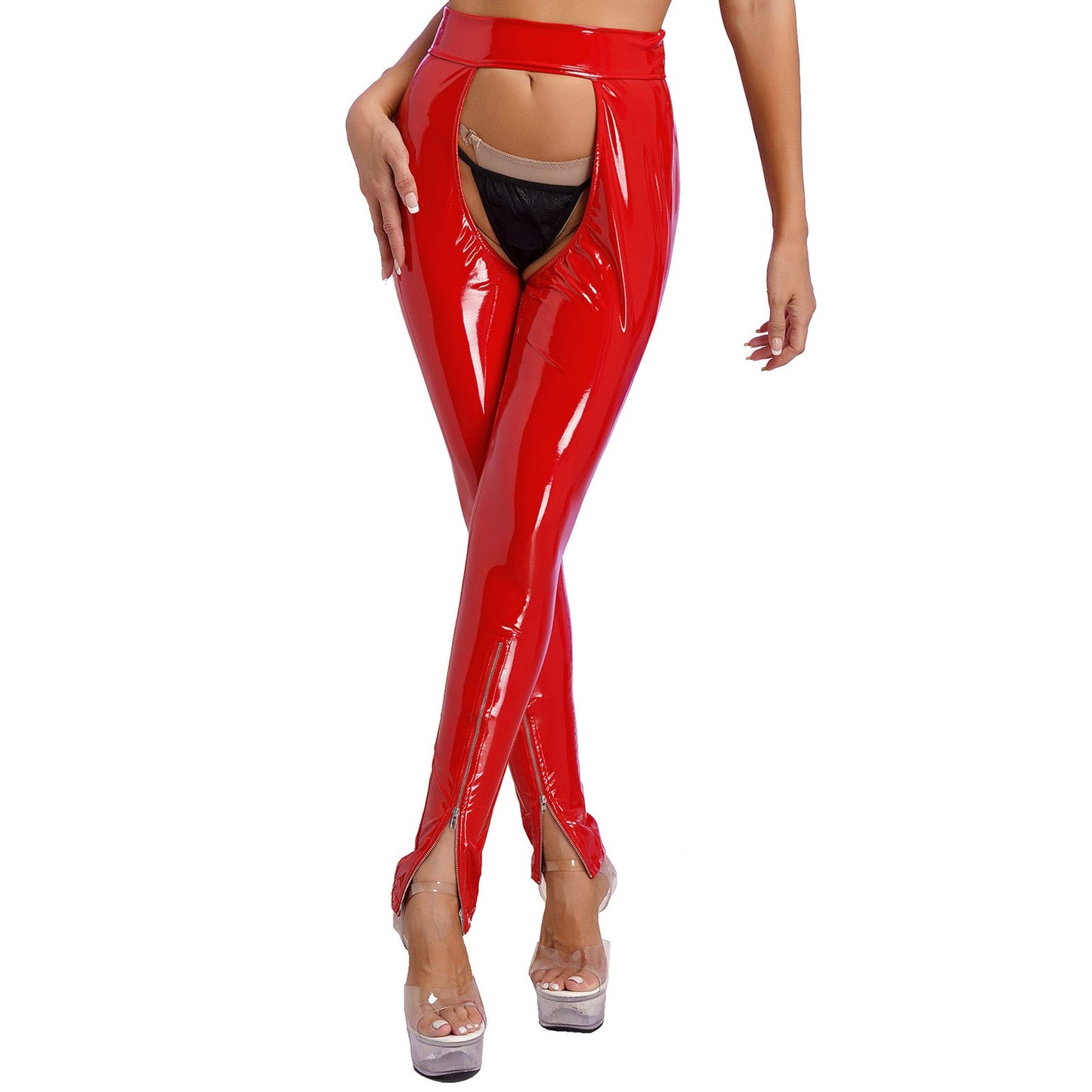 Women's Cutout Leather Pants - skyjackerz