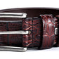 Dark Brown / 95 cm Men's Designer Crocodile Pattern Belt - skyjackerz