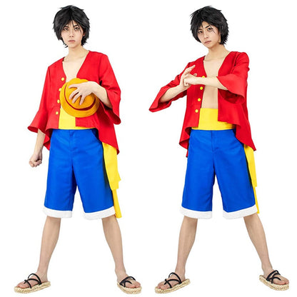 Luffy Cosplay Costume with Straw Hat - skyjackerz