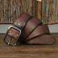 Brown / 105 cm Men's Handmade Vintage Pin Buckle Belt - skyjackerz
