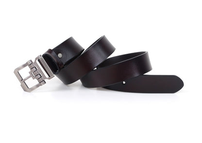 Black / 105 (cm) Men's Casual Business Leather Belt - skyjackerz