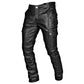 Men's Fashion Pocketed Leather Pants - skyjackerz