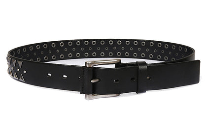 Black / 105 cm Men's Rivet Ceinture Homme Leather Belt - skyjackerz