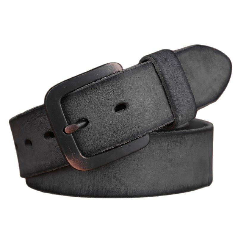 Dark Grey / 100 Men's Full Grain Genuine Leather Belt - skyjackerz