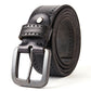 Black / 105 cm Vintage Leather Waistband Belt for Men - skyjackerz