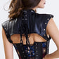 Women Leather Goth Chest Harness - skyjackerz