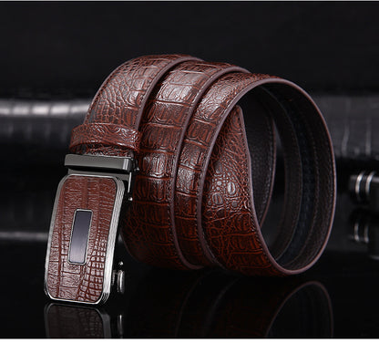 1 / 105 cm Men's Designer Automatic Genuine Leather Belt - skyjackerz