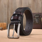 Dark Brown / 95 cm Men's Vintage Embossing Cowskin Belt - skyjackerz