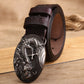 Black Buckle - Coffee / 100 cm Chinese Dragon Handmade Leather Belt For Men - skyjackerz