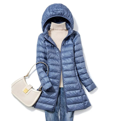 Marble Blue / M Winter Women's Lightweight Down Jacket - skyjackerz