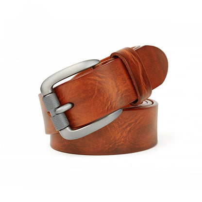 Black / 105 cm Fashion Men's Cowhide Genuine Leather Belt - skyjackerz