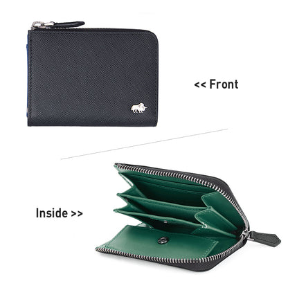 Green Men's Chain Zipper RFID Blocking Wallet - skyjackerz