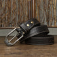 Black / 105 cm Men's Thick Buckle Leather Belt - skyjackerz