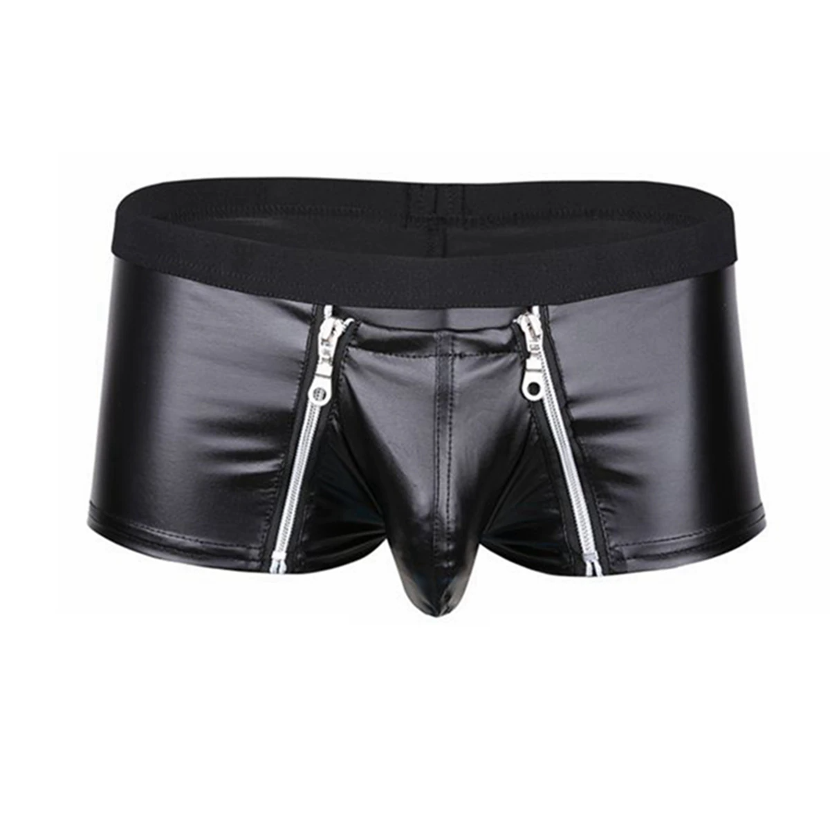 Men's Front Zipper Leather Boxers - skyjackerz