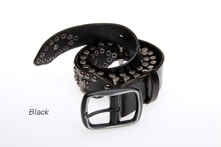 Black / 105 cm Novelty Personality Bullet Leather Belt For Men - skyjackerz