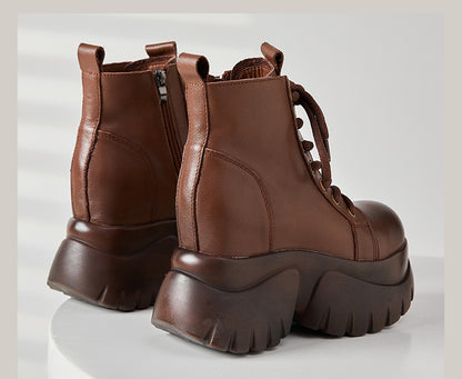 Women's Real Cow Leather Retro Boots - skyjackerz
