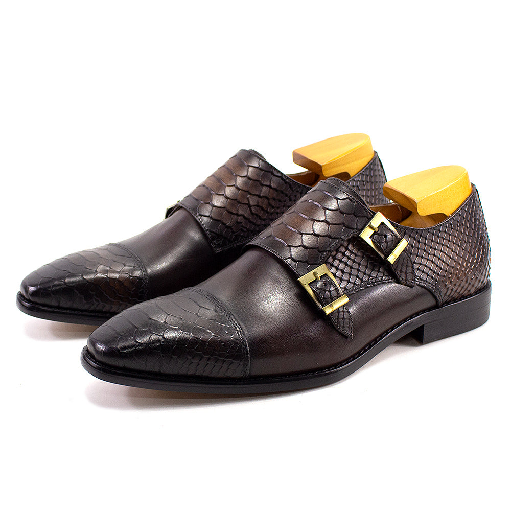 Men's Leather Designer Scales Shoes - skyjackerz